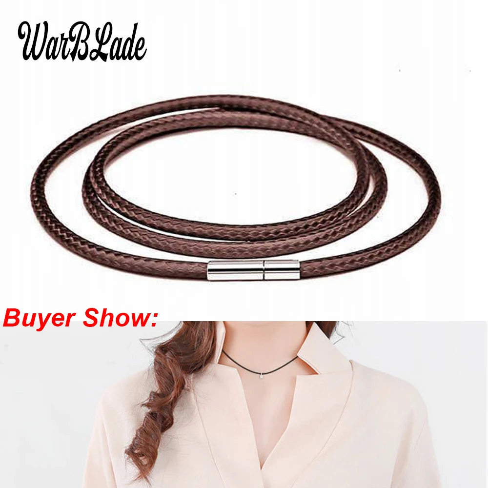 1mm 1.5mm 2mm 3mm Necklace Cord Leather Cord Wax Rope Chain Necklace 316L Stainless Steel Tube Clasp DIY Jewelry Accessories WBL
1mm 1.5mm 2mm 3mm Necklace Cord Leather Cord Wax Rope Chain Necklace 316L Stainless Steel Tube Clasp DIY Jewelry Accessories WBL