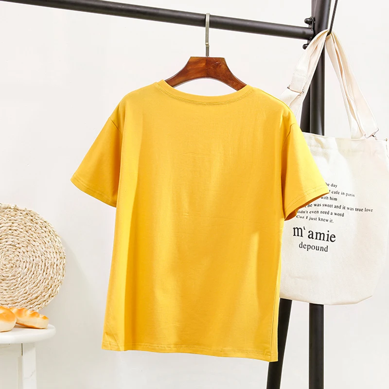 GGRIGHT Summer Tops For Women T-Shirt 2019 Short Sleeve White T Shirt Women Cotton Korean Style Print Tshirt Tee Shirt Femme
GGRIGHT Summer Tops For Women T-Shirt 2019 Short Sleeve White T Shirt Women Cotton Korean Style Print Tshirt Tee Shirt Femme
