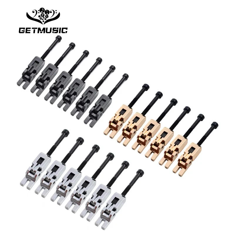 6PCS Electric Guitar Double Locking Systyem Locked String Saddles for Tremolo Bridge Black/Chrome/Gold
6PCS Electric Guitar Double Locking Systyem Locked String Saddles for Tremolo Bridge Black/Chrome/Gold