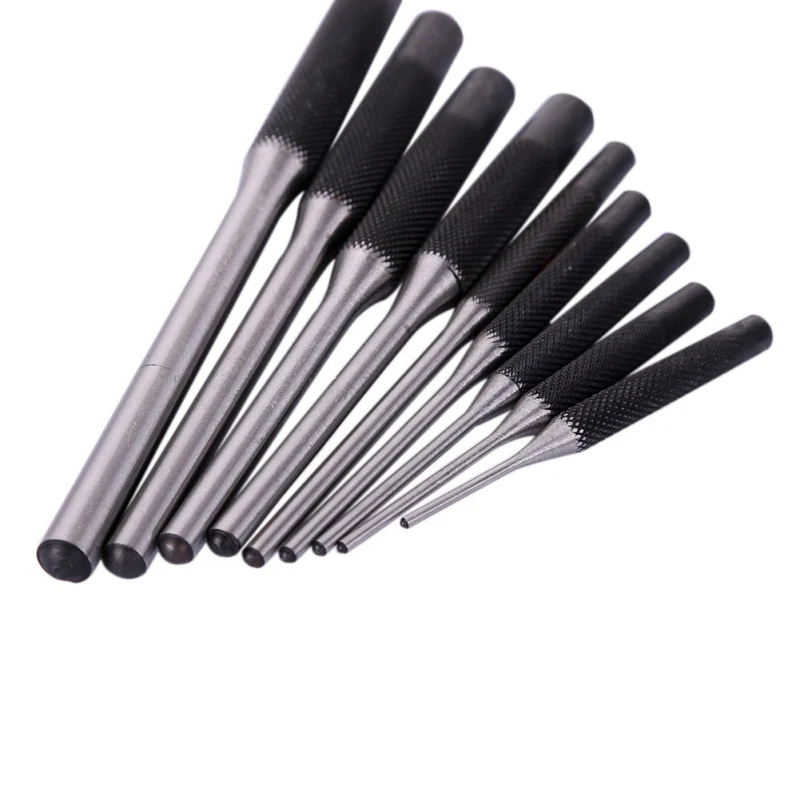 Round Head Pins Punch Set size 1/16 5/64 3/32 1/8 5/32 3/16 7/32 1/4 5/16 Steel Pins Grip Roll Pin Punch Tools
Round Head Pins Punch Set size 1/16 5/64 3/32 1/8 5/32 3/16 7/32 1/4 5/16 Steel Pins Grip Roll Pin Punch Tools
