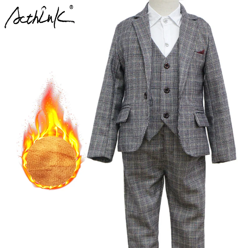 New Boys Winter Plaid Clothing Set Brand 3Pcs Children Vest Suit with Fleece Boys Stylish Winter Blazer Tuxedos Kids Warm Suit
New Boys Winter Plaid Clothing Set Brand 3Pcs Children Vest Suit with Fleece Boys Stylish Winter Blazer Tuxedos Kids Warm Suit
