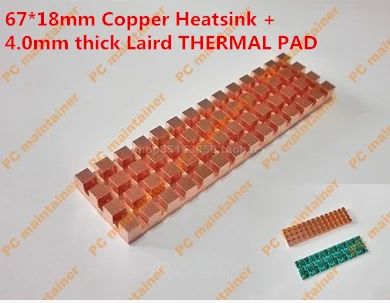 67*18mm Copper Heatsink+4.0mm thick for Laird THERMAL PAD Thin Copper M.2 NGFF 2280 PCI-E NVME Solid State Disk SSD Radiator
67*18mm Copper Heatsink+4.0mm thick for Laird THERMAL PAD Thin Copper M.2 NGFF 2280 PCI-E NVME Solid State Disk SSD Radiator