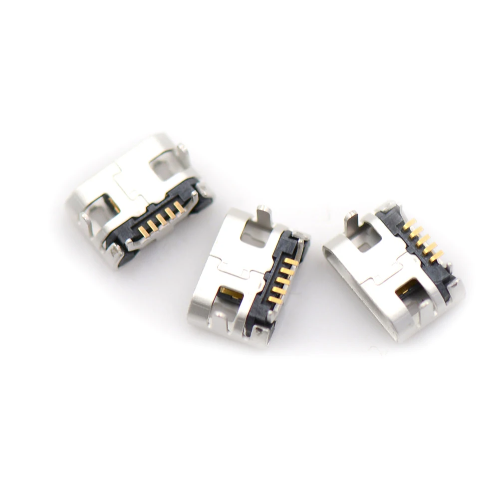 Micro USB Type B разъем для пайки 4 гнезда 5 контактов SMT SMD DIP с плоским отверстием лидер