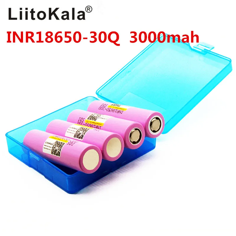 4 шт. 100% LiitoKala 30Q inr18650brand 18650 3000 мАч перезаряжаемая литиевая батарея с батареей|liitokala