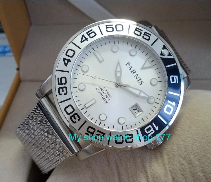 42mm PARNIS Sapphire Crystal Japanese 21 jewels Automatic Self-Wind Movement Mechanical watches 10Bar Luminous Men's watches 57
42mm PARNIS Sapphire Crystal Japanese 21 jewels Automatic Self-Wind Movement Mechanical watches 10Bar Luminous Men's watches 57