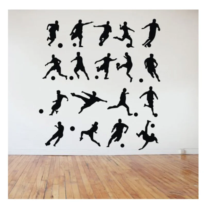 Removable Vinyl Sports Wall Decals 18 PCs Soccer Football Players PVC Wall Art Stickers for Home Decoration
Removable Vinyl Sports Wall Decals 18 PCs Soccer Football Players PVC Wall Art Stickers for Home Decoration