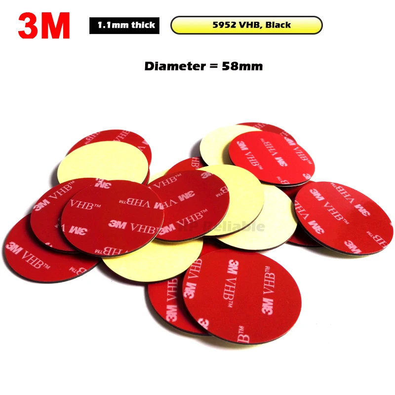 10pcs 3M VHB 5952 Heavy Duty Double Sided Adhesive Acrylic Foam Tape Black Gasket Circle Dia =58mmx1.1mm Round
10pcs 3M VHB 5952 Heavy Duty Double Sided Adhesive Acrylic Foam Tape Black Gasket Circle Dia =58mmx1.1mm Round