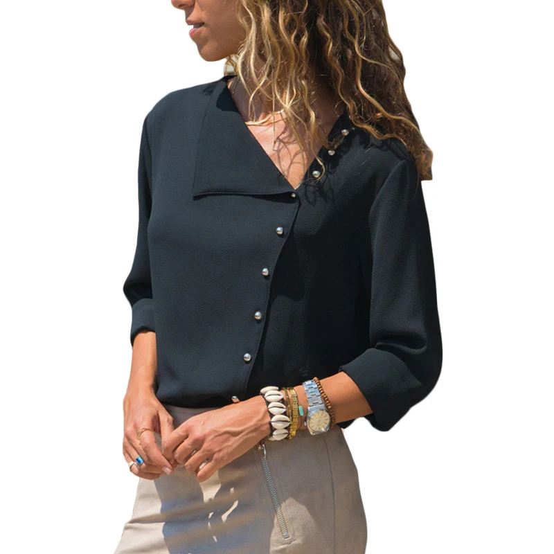 Chiffon Blouse 2019 Fashion Long Sleeve Women Blouses and Tops Skew Collar Solid Office Shirt Casual Tops Blusas Chemise Femme
Chiffon Blouse 2019 Fashion Long Sleeve Women Blouses and Tops Skew Collar Solid Office Shirt Casual Tops Blusas Chemise Femme