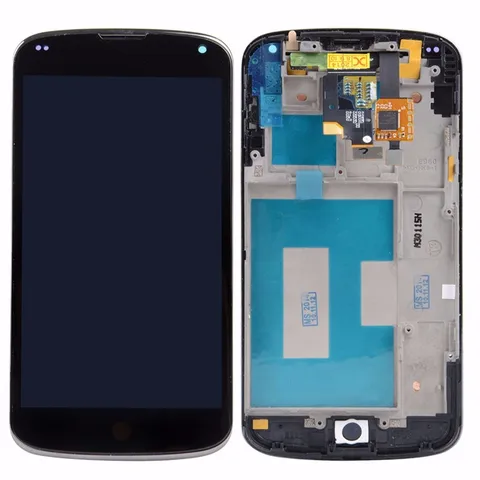 ЖК-дисплей с сенсорным стеклом и дигитайзером в сборе для LG Google Nexus 4 E960, экран 4,7 дюйма с рамкой, черный, протестировано