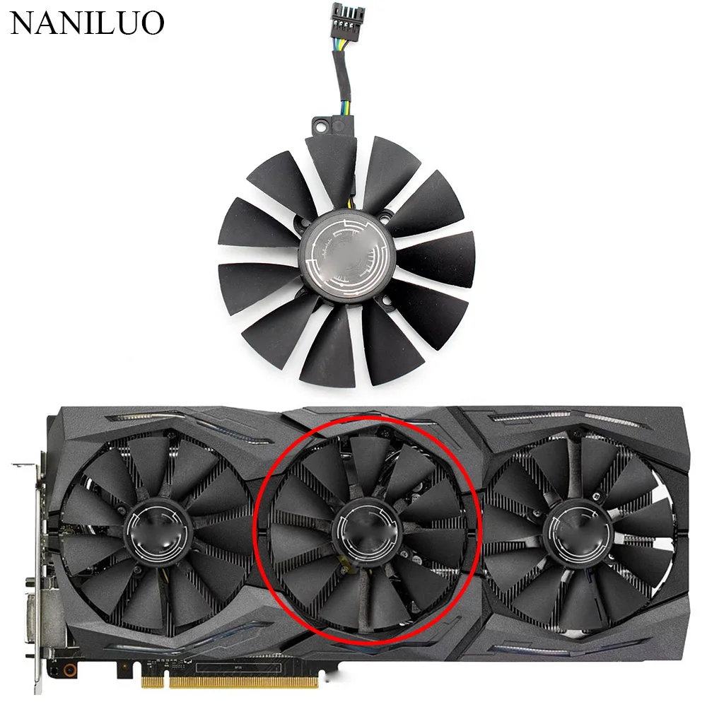 Вентилятор охлаждения для видеокарты ASUS ROG Strix GTX 1080 Ti 1070 1060 RX 480 580|Кулеры и системы