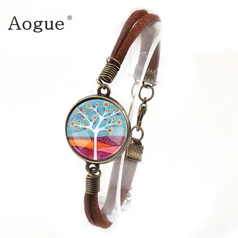 Lucky Brown Artificial Leather Tree of Life Bracelet Rock Biker Bracelets Dome Round Glass Cabochon
Lucky Brown Artificial Leather Tree of Life Bracelet Rock Biker Bracelets Dome Round Glass Cabochon
