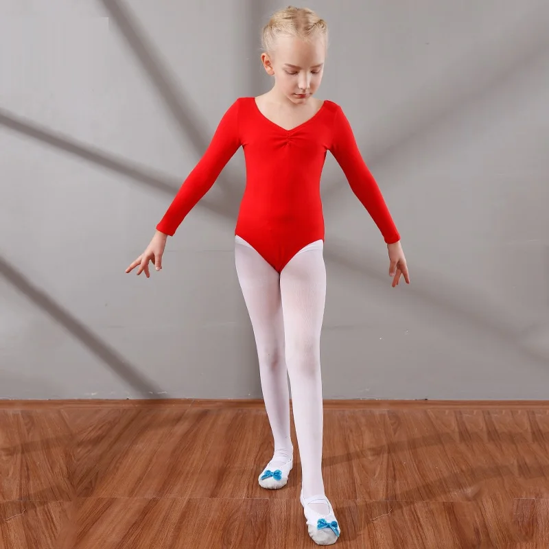 Children's Ballet Dance Costume Wear Girls Long Sleeve Dancing Spandex Tutu Leotard D0781 | Тематическая одежда и