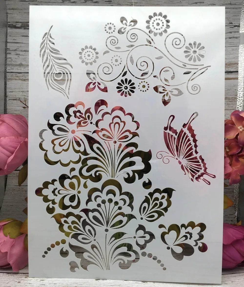 29*21cm New Butterfly Flower DIY Layering Stencils Wall Painting Scrapbook Coloring Embossing Album Decorative Card Template
29*21cm New Butterfly Flower DIY Layering Stencils Wall Painting Scrapbook Coloring Embossing Album Decorative Card Template