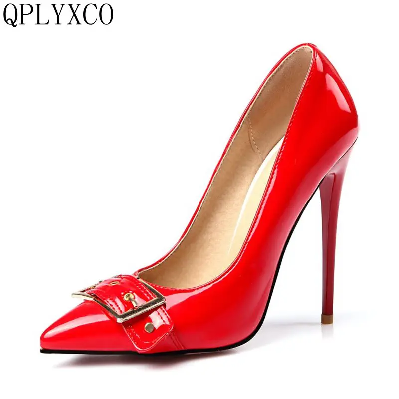 QPLYXCO 2017 New Sexy Fashion big size 34-47 Patent Leather Pumps Women Super thin high heels (12CM) party wedding shoes 10-28
QPLYXCO 2017 New Sexy Fashion big size 34-47 Patent Leather Pumps Women Super thin high heels (12CM) party wedding shoes 10-28