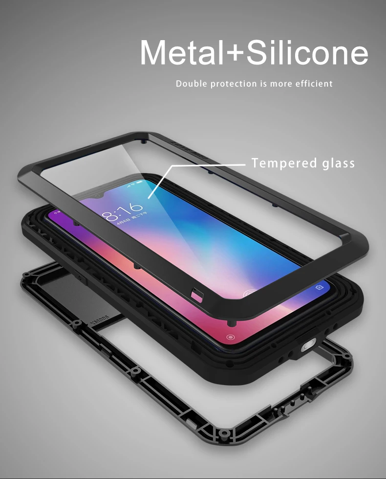 For Xiaomi Mi9 Explorer Case LOVE MEI Shock Dirt Proof Water Resistant Metal Armor Cover Phone Case for Xiaomi Mi 9 6.39 inch
For Xiaomi Mi9 Explorer Case LOVE MEI Shock Dirt Proof Water Resistant Metal Armor Cover Phone Case for Xiaomi Mi 9 6.39 inch