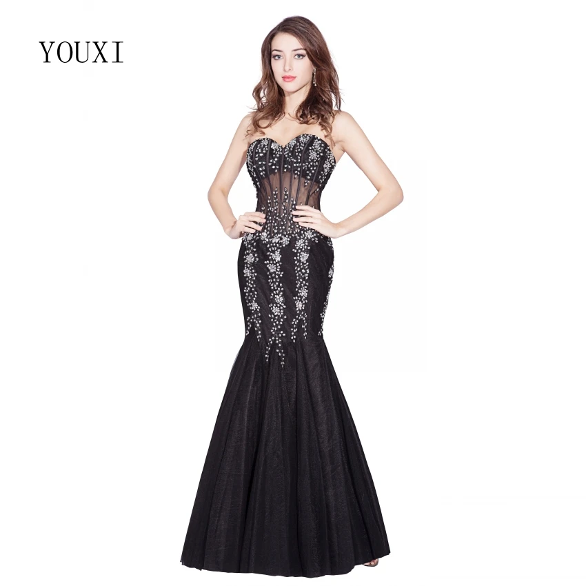Sexy Sweetheart Mermaid Evening Dresses New Arrivals Beaded Crystal Black Formal Prom Gowms
Sexy Sweetheart Mermaid Evening Dresses New Arrivals Beaded Crystal Black Formal Prom Gowms