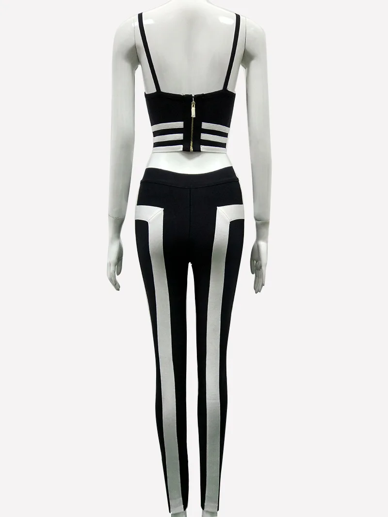 New Women's Fashion Sexy Clubwear Bodysuits Slim 2 Pieces Set Black White Women bodycon Bandage Jumpsuit Pencil Pants Playsuits
New Women's Fashion Sexy Clubwear Bodysuits Slim 2 Pieces Set Black White Women bodycon Bandage Jumpsuit Pencil Pants Playsuits