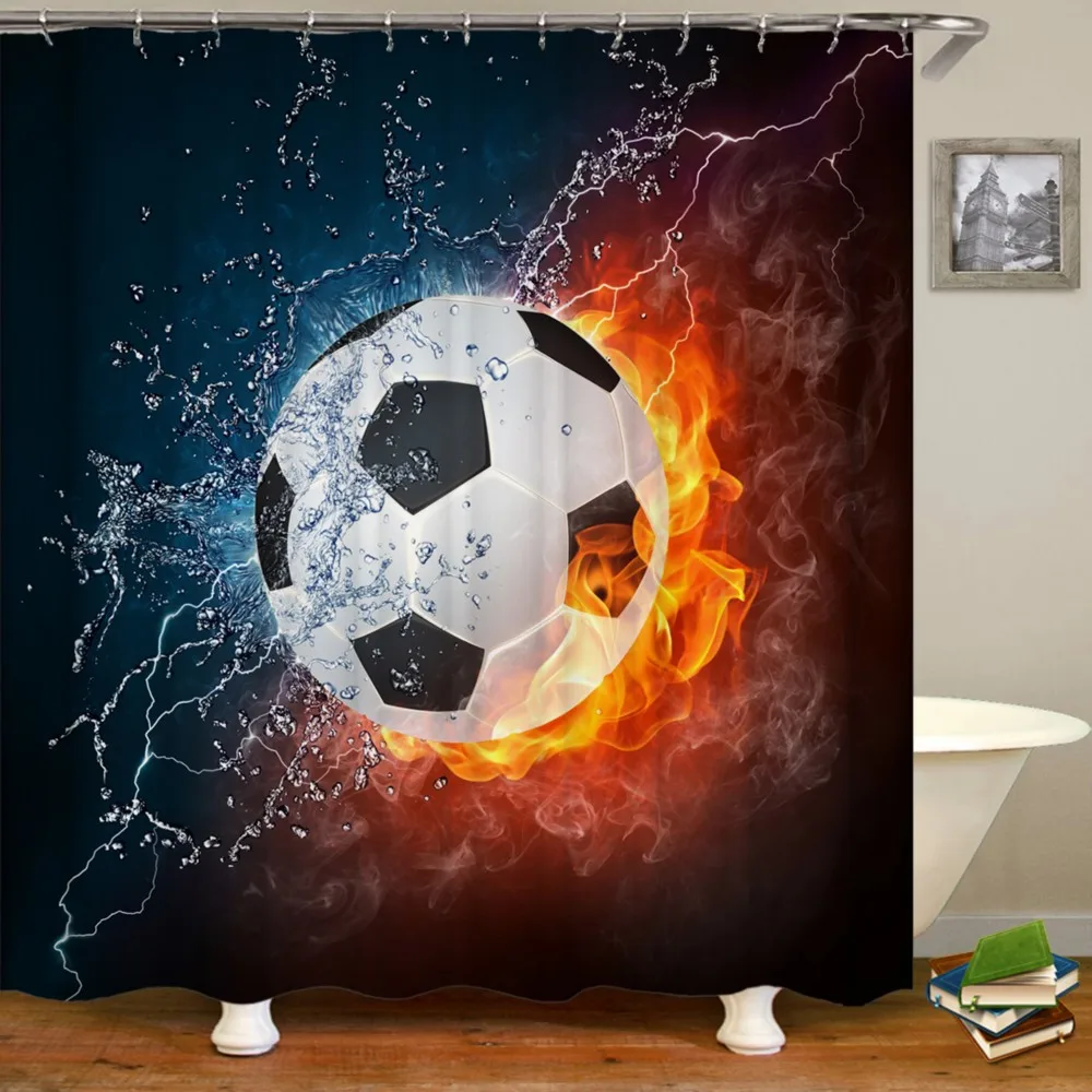 Flame football Waterproof Shower Curtain Octopus Home Bathroom Curtains with 12Hooks Polyester Fabric Bath Curtain
Flame football Waterproof Shower Curtain Octopus Home Bathroom Curtains with 12Hooks Polyester Fabric Bath Curtain
