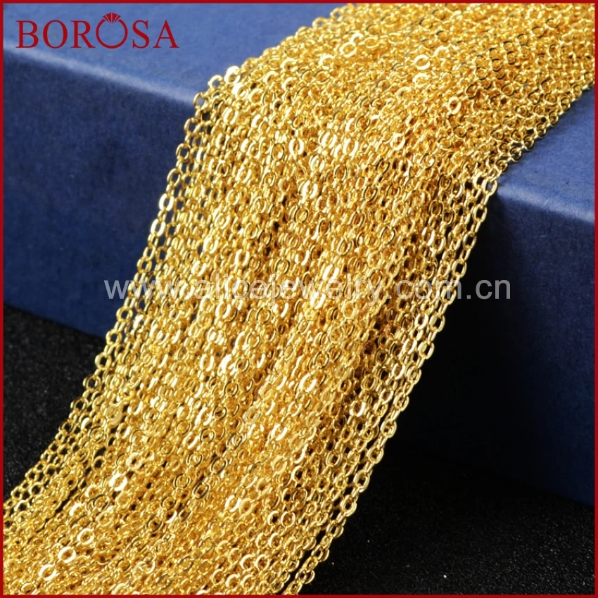 Цепочка BOROSA для подвесок 30 дюймов золотого цвета, модные ювелирные изделия, золотая цепочка для ожерелья, Золотая плоская цепочка для кабел...
Цепочка BOROSA для подвесок 30 дюймов золотого цвета, модные ювелирные изделия, золотая цепочка для ожерелья, Золотая плоская цепочка для кабел...