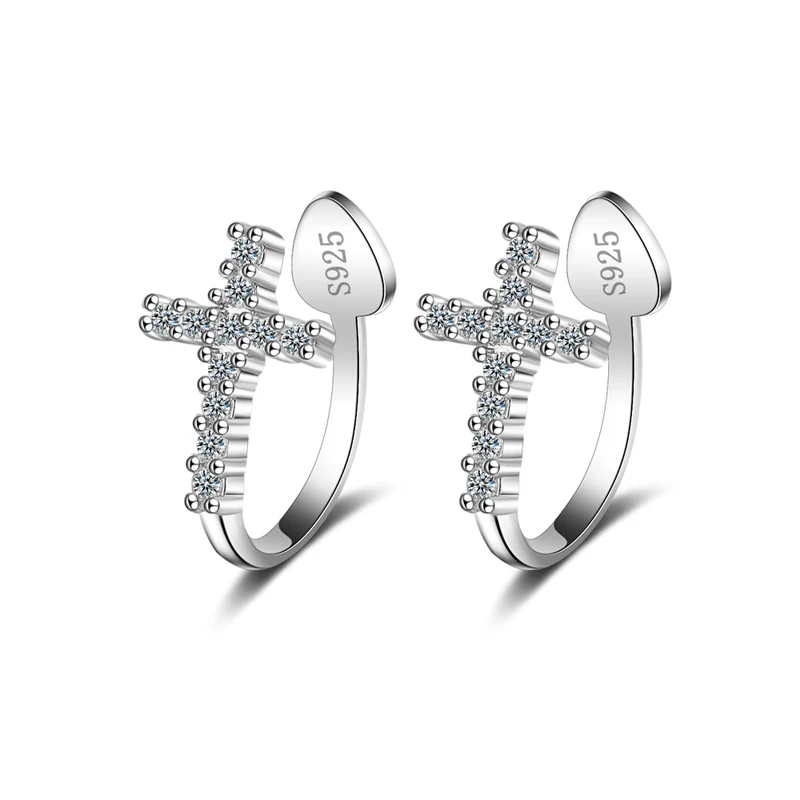 KOFSAC New Fashion 925 Silver Ear Cuff Earrings For Women Charming Cross CZ Non Piercing Cartilage Ear Clip Jewelry Gifts EH306
KOFSAC New Fashion 925 Silver Ear Cuff Earrings For Women Charming Cross CZ Non Piercing Cartilage Ear Clip Jewelry Gifts EH306