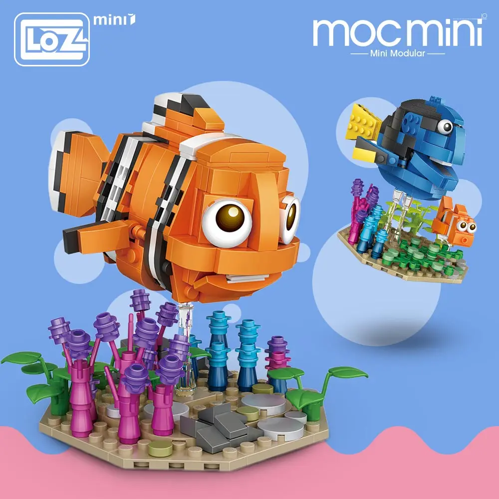 LOZ мини кирпич мультяшный клоун строительные блоки сделай сам рыбные фигурки