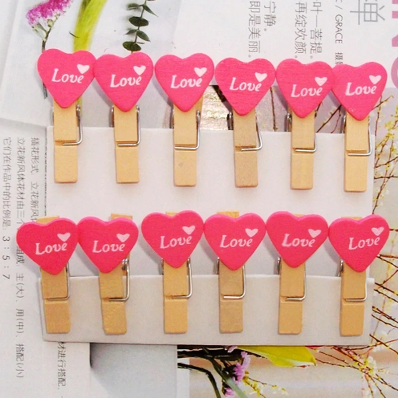 12 pcs Love Heart Wooden clamp Clothes Photo Postcard Paper Peg DIY Small Clamp Food Sealing Clip cute home office storage clip
12 pcs Love Heart Wooden clamp Clothes Photo Postcard Paper Peg DIY Small Clamp Food Sealing Clip cute home office storage clip