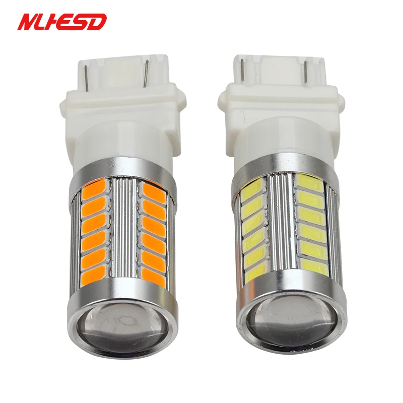 

10pcs T25 3156 3157 P27/7W 33 SMD 5630 5730 LED Car Tail Lights 33SMD Motor Daytime Running Light Turn Signal white/red/yellow