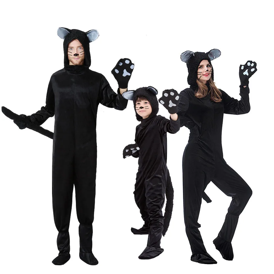Family Costume Unisex adult Halloween Black cat Costume Cosplays Animal Winter jumpsuit pajamas Christmas Masquerade party dress
Family Costume Unisex adult Halloween Black cat Costume Cosplays Animal Winter jumpsuit pajamas Christmas Masquerade party dress
