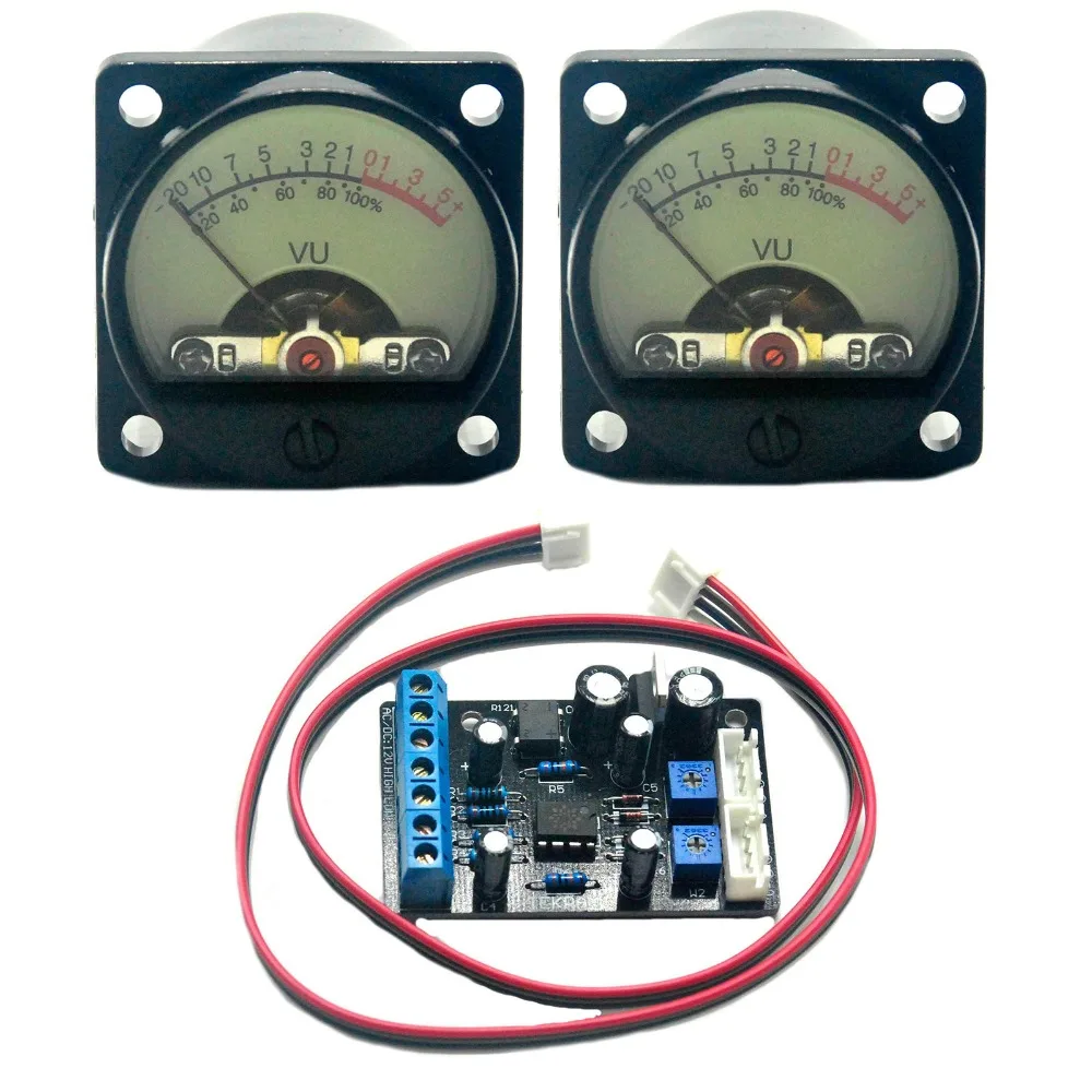 

2pc TR-35 VU Meter Head Power Amplifier DB Table AudioLevel Meter Sound Pressure Meter with backlight & 1pc TA7318P Driver Board