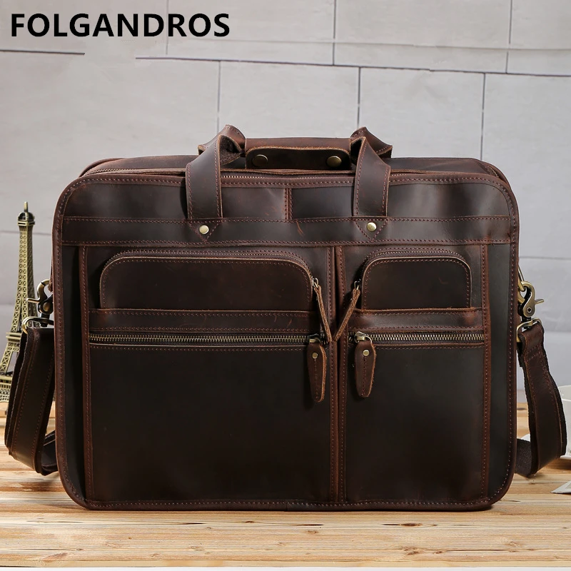Men's Genuine Leather Briefcases Vintage Super Large Capacity Multi-function Business Bag Cowhide Computer Document Briefcase
Men's Genuine Leather Briefcases Vintage Super Large Capacity Multi-function Business Bag Cowhide Computer Document Briefcase