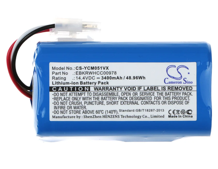 Cameron Sino 3400 мАч для iCLEBO ARTE YCR-M05, POP YCR-M05-P, Smart YCR-M04-1, YCR-M05-1, YCR-M05-30, YCR-M05-20
Cameron Sino 3400 мАч для iCLEBO ARTE YCR-M05, POP YCR-M05-P, Smart YCR-M04-1, YCR-M05-1, YCR-M05-30, YCR-M05-20