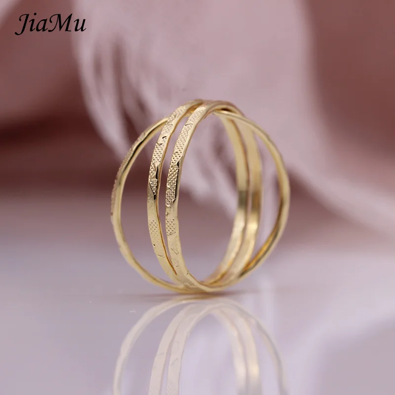 JiaMu New hot sale fashion Simple Three-ring interlocking small exquisite 585 rose gold Rings Women Wedding Party Jewelry
JiaMu New hot sale fashion Simple Three-ring interlocking small exquisite 585 rose gold Rings Women Wedding Party Jewelry