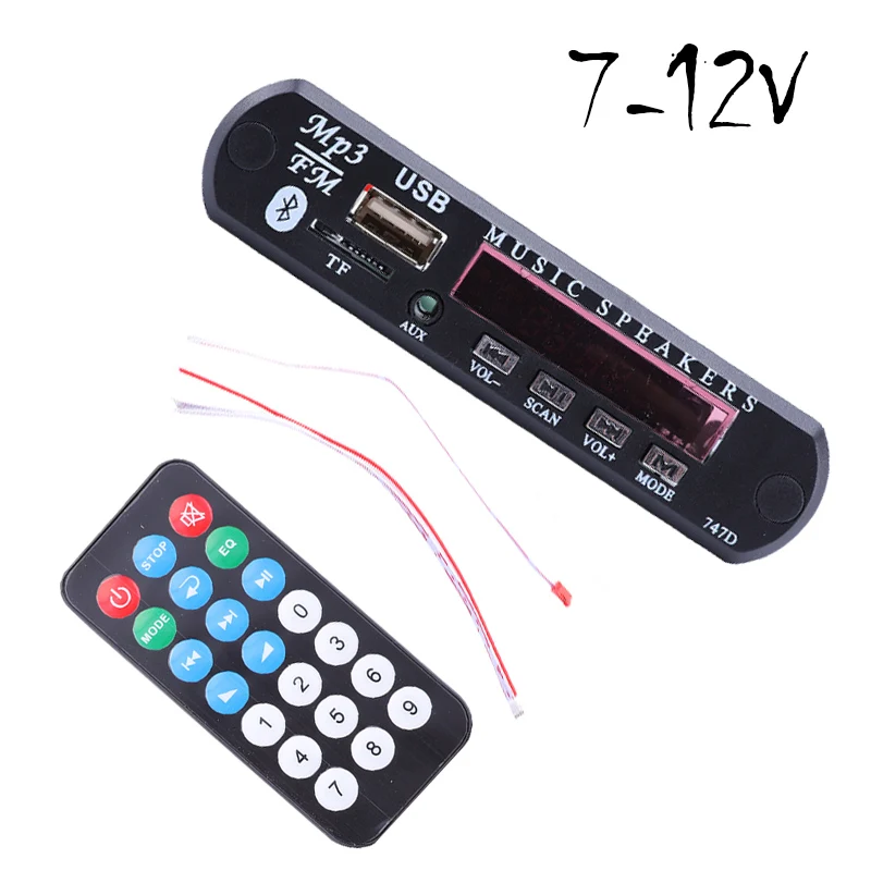 7 12 В Авто USB Bluetooth MP3 WMA FM AUX декодер плата аудио модуль Поддержка TF SD