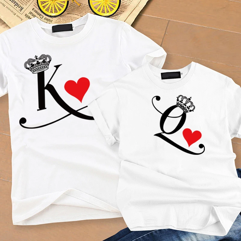 KING QUEEN Crown Print Short Sleeve Casual Couple T-Shirt Fashion New Style Women T Shirt Casual Letter Summer Tops
KING QUEEN Crown Print Short Sleeve Casual Couple T-Shirt Fashion New Style Women T Shirt Casual Letter Summer Tops