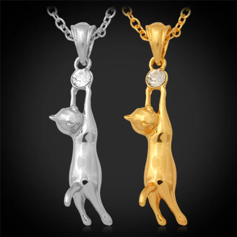 Kpop Gift Lovely Cat Pendants Necklaces For Women Animal pendant Gold/Silver Color Austrian Rhinestone Kitty Girl Pendant P275
Kpop Gift Lovely Cat Pendants Necklaces For Women Animal pendant Gold/Silver Color Austrian Rhinestone Kitty Girl Pendant P275