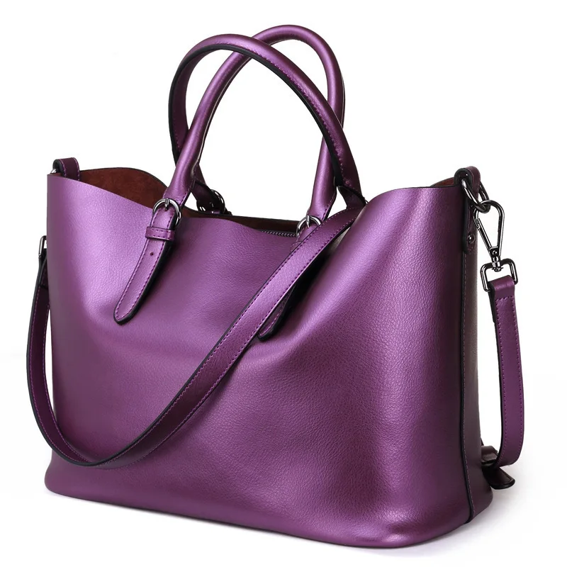 Women Handbag Genuine Leather Shoulder Bag Female Bags Cowhide Portable Shopping Bag Vintage Large Capacity Tote Bolsos Purple
Women Handbag Genuine Leather Shoulder Bag Female Bags Cowhide Portable Shopping Bag Vintage Large Capacity Tote Bolsos Purple