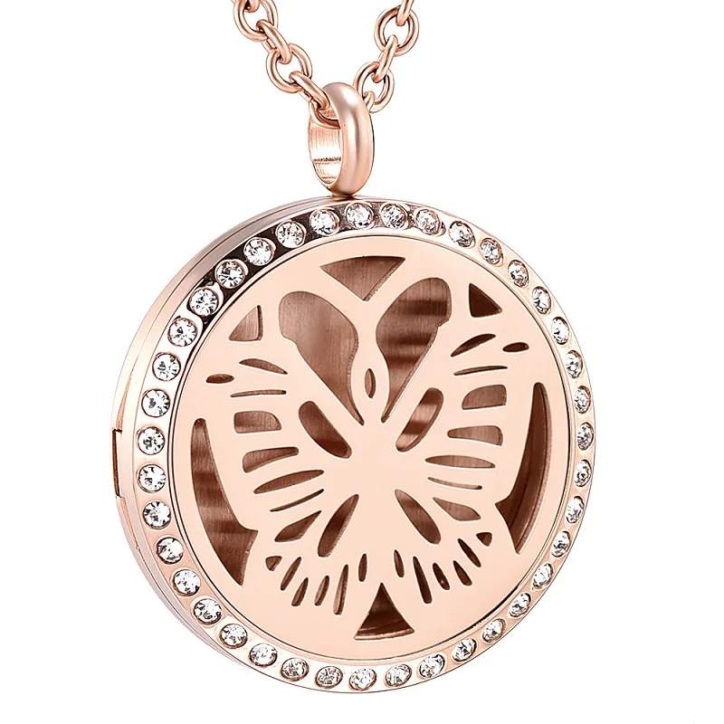 Beautiful Butterfly Round Inlay Crystal Aromatherapy Pendant Essential Oils Diffuser Necklace 4 Colors Perfume Locket Necklace
Beautiful Butterfly Round Inlay Crystal Aromatherapy Pendant Essential Oils Diffuser Necklace 4 Colors Perfume Locket Necklace