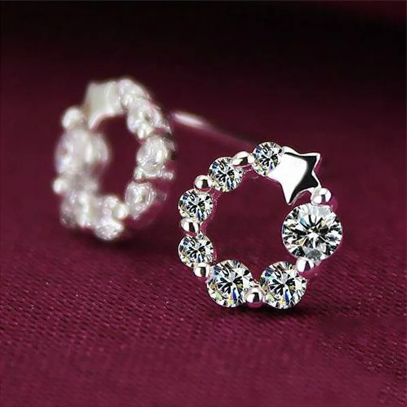 Wholesale 925 sterling silver fashion shiny crystal star ladies stud earrings jewelry women anti allergy birthday gift cheap
Wholesale 925 sterling silver fashion shiny crystal star ladies stud earrings jewelry women anti allergy birthday gift cheap
