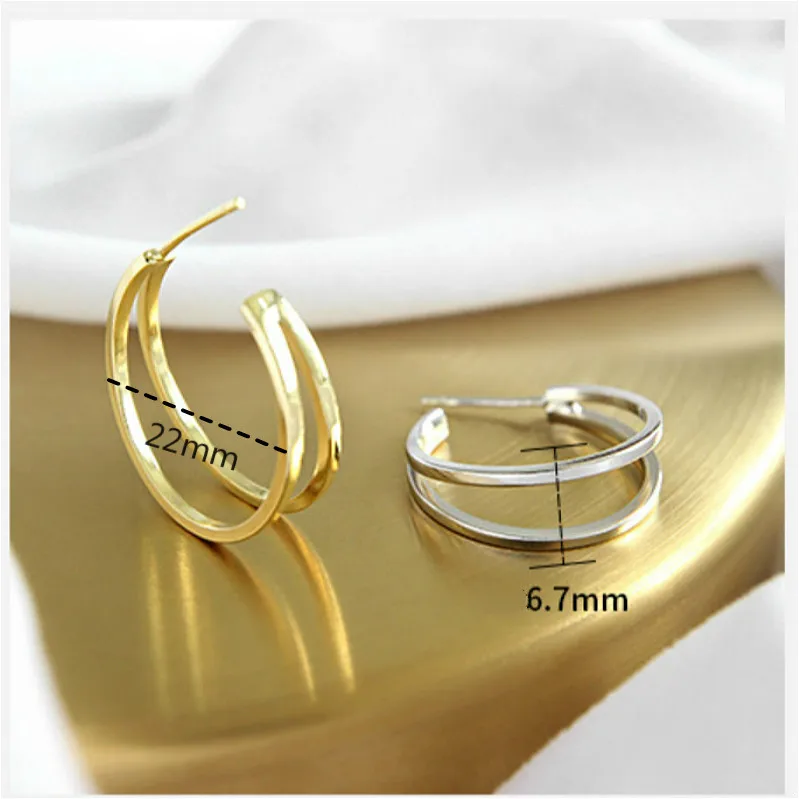 Flyleaf 925 Sterling Silver Earrings For Women Double Layer Line Simple Gold Earings Fashion Jewelry Party Ins Style
Flyleaf 925 Sterling Silver Earrings For Women Double Layer Line Simple Gold Earings Fashion Jewelry Party Ins Style