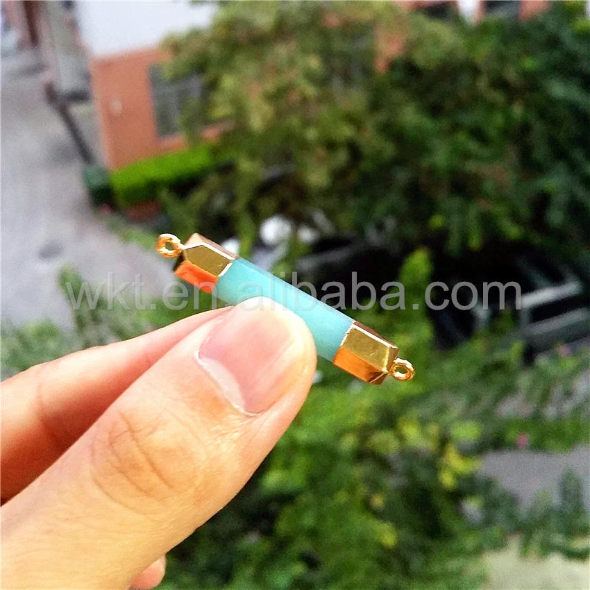 WT-C147 Amazonite Stone Connector Wholesale natural amazonite faceted stone pendant for choker necklace design size 6.5*38mm
WT-C147 Amazonite Stone Connector Wholesale natural amazonite faceted stone pendant for choker necklace design size 6.5*38mm