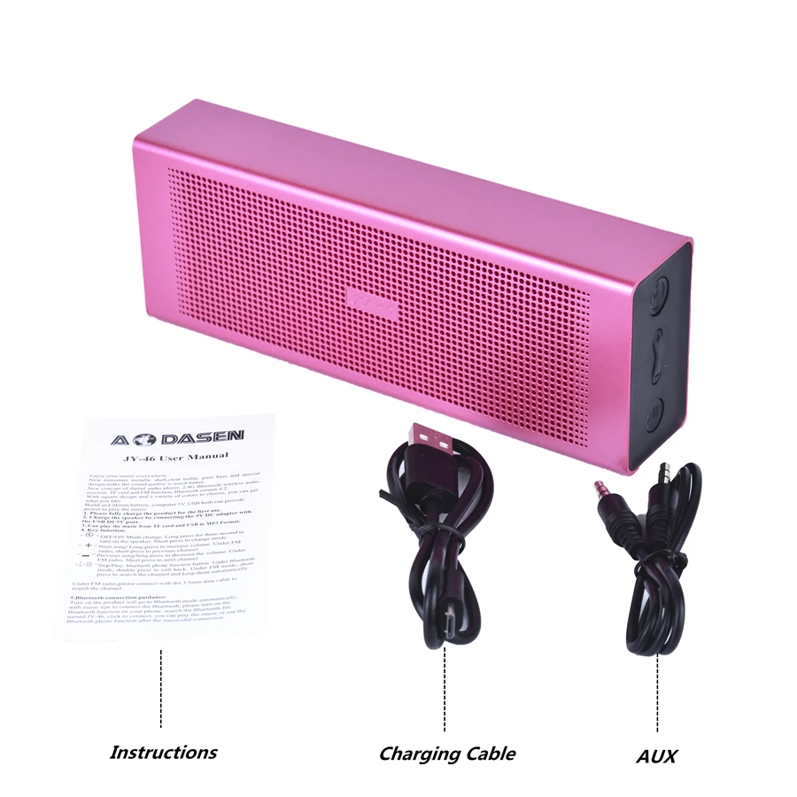 Память музыка розовый портативный Bluetooth динамик 6 Вт Поддержка TF карта AUX FM радио