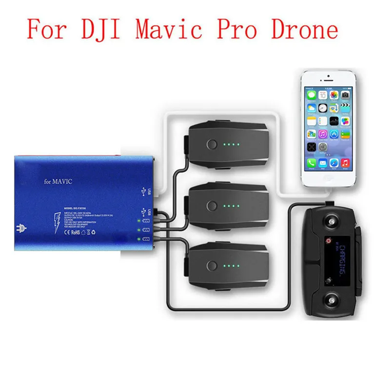 5 in1 DJI MAVIC PRO Parallel Battery Charging Hub Dual USB Phone Charger Intelligent Remote Controller Charger
5 in1 DJI MAVIC PRO Parallel Battery Charging Hub Dual USB Phone Charger Intelligent Remote Controller Charger