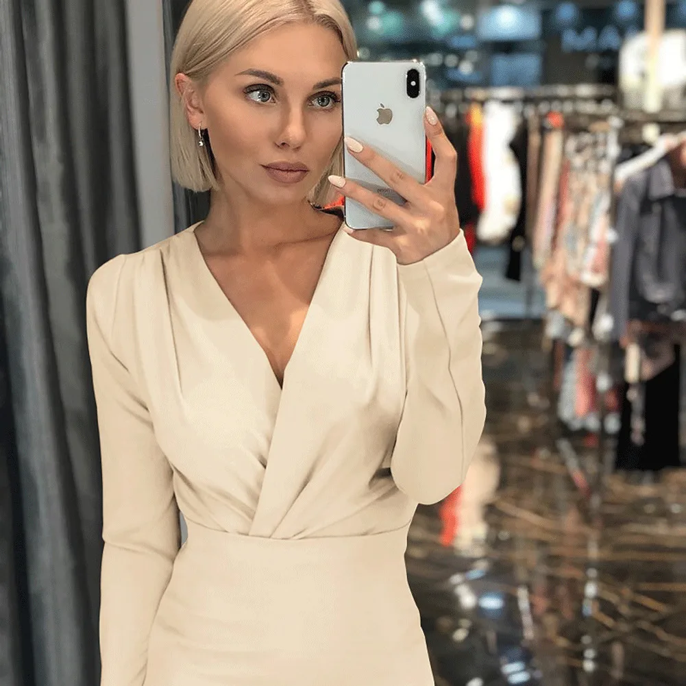 Elegant Dress Fashion Women Sexy Deep-V Bodycon Dress Evening Party Long Maxi Summer Dress Solid Female Vestidos
Elegant Dress Fashion Women Sexy Deep-V Bodycon Dress Evening Party Long Maxi Summer Dress Solid Female Vestidos