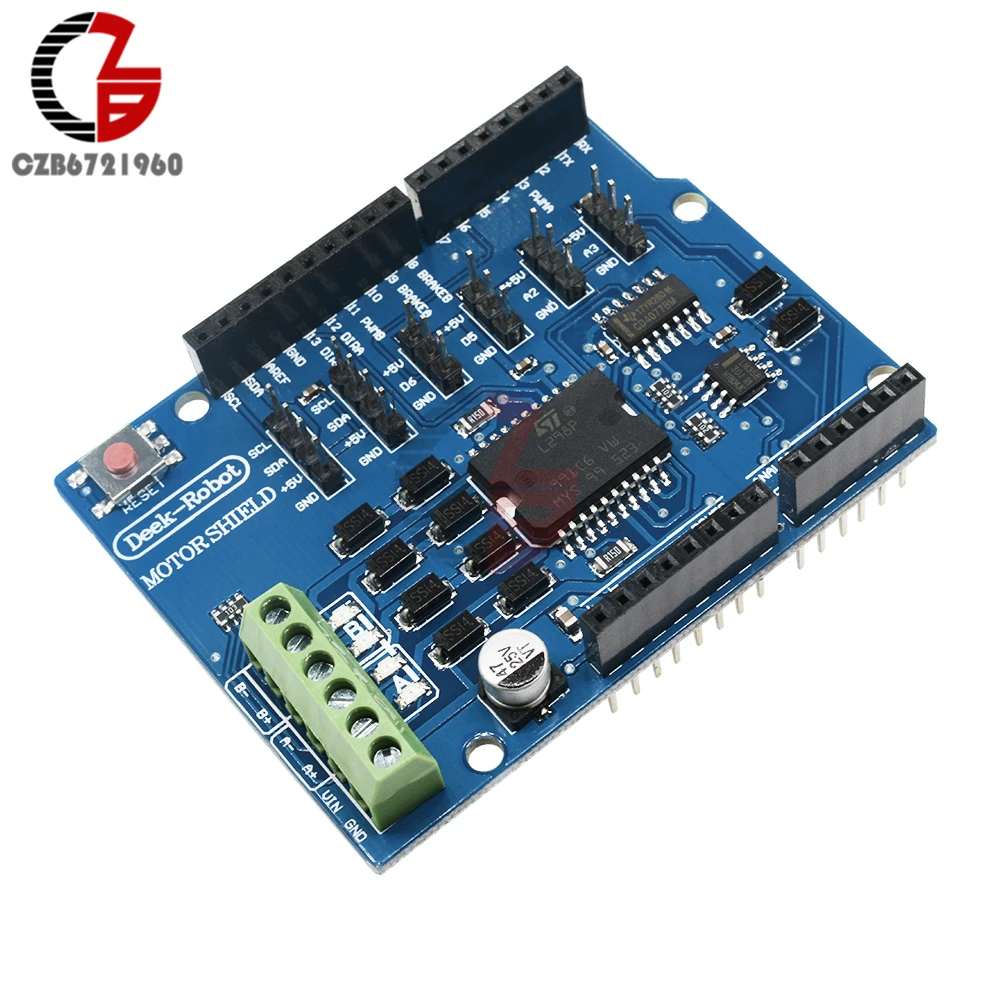 L298P Shield R3 DC Motor Driver Module 2A H-Bridge 2 way Dual Full-bridge Driver Shield for Arduino 2560 NW
L298P Shield R3 DC Motor Driver Module 2A H-Bridge 2 way Dual Full-bridge Driver Shield for Arduino 2560 NW