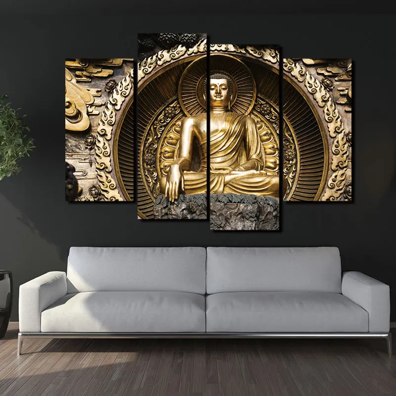 Paintings Picture Canvas 4 Panel Modern Printed Buddha Zen Painting Cuadros Decoracion Buda Wall Art Modular picture no frame
Paintings Picture Canvas 4 Panel Modern Printed Buddha Zen Painting Cuadros Decoracion Buda Wall Art Modular picture no frame