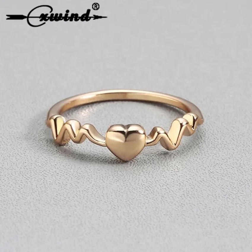 Cxwid Cute Gold Tiny Heart Beat Rings for Women Charm Electrocardiogram Ring Simple Wave ECG Ring Party Fashion Jewelry bagues
Cxwid Cute Gold Tiny Heart Beat Rings for Women Charm Electrocardiogram Ring Simple Wave ECG Ring Party Fashion Jewelry bagues