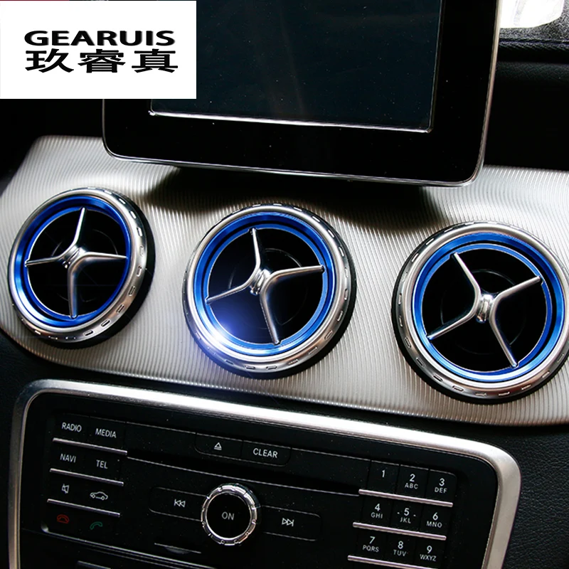 5 Pcs For Mercedes Benz A/B/GLA/CLA Class Aluminium alloy Air outlet sticker/Instrument panel Air outlet decoration ring Cov 
5 Pcs For Mercedes Benz A/B/GLA/CLA Class Aluminium alloy Air outlet sticker/Instrument panel Air outlet decoration ring Cov