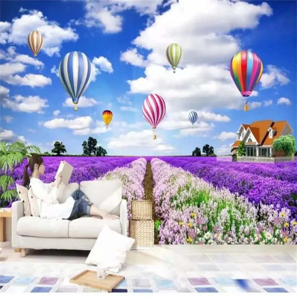 

Фотообои 3D на заказ, Настенные обои для гостиной, дивана, телевизора, с воздушными шарами, лавандой, цветами, морским рисунком, домашний деко...