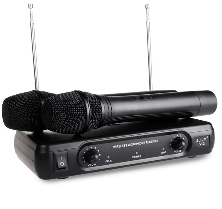 2 ручные UHF частоты динамическая капсула канала беспроводной микрофон для