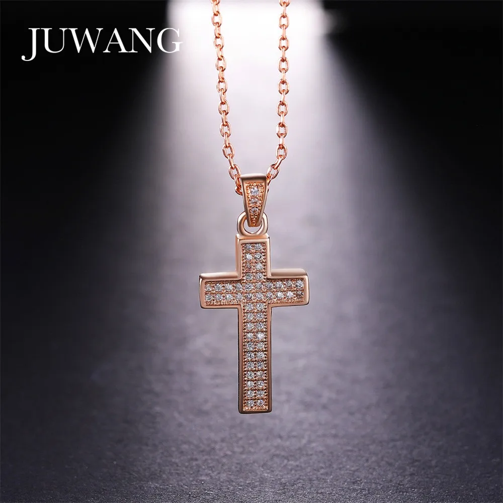 JUWANG Cubic Zircon Cross Necklaces Pendants for Woman Gold/Rose Gold Color Cross Christian Jesus Jewelry Accessories Wholesale
JUWANG Cubic Zircon Cross Necklaces Pendants for Woman Gold/Rose Gold Color Cross Christian Jesus Jewelry Accessories Wholesale